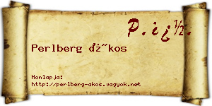 Perlberg Ákos névjegykártya